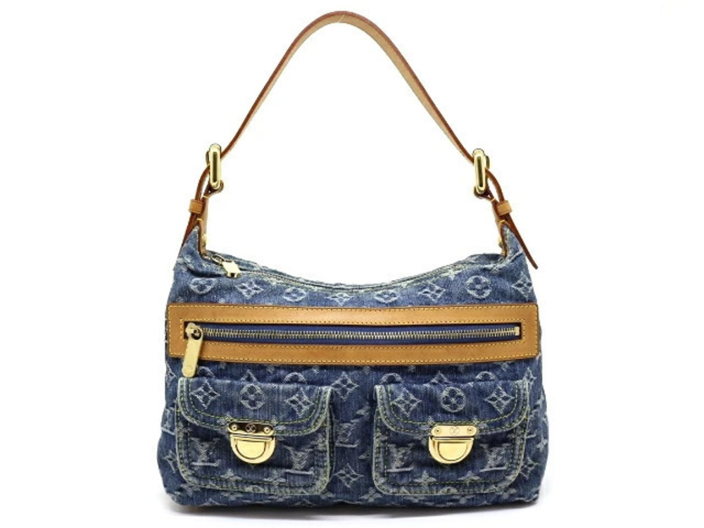 LOUIS VUITTON Baggy Shoulder Bag Monogram Denim